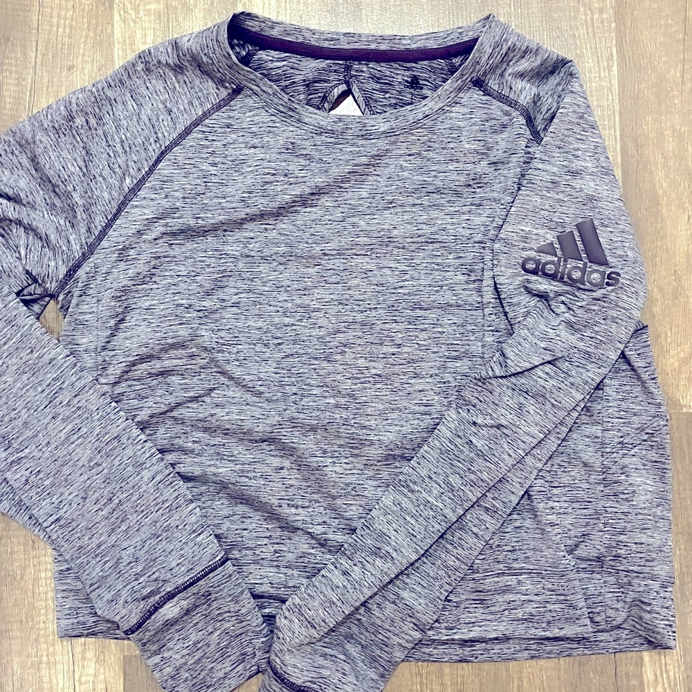 Purple Adidas Open Back Gym Long sleeve Top